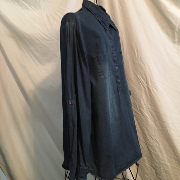 RED & RANCH BLUE DENIM PULL OF BLOUSE - Picture 6 of 6